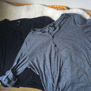 Two H&M Lightweight Henley Shirts
